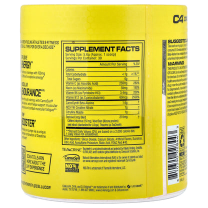 C4 / Cellucor, C4® Original, Pre-Workout, Watermelon, 5.9 oz (168 g)