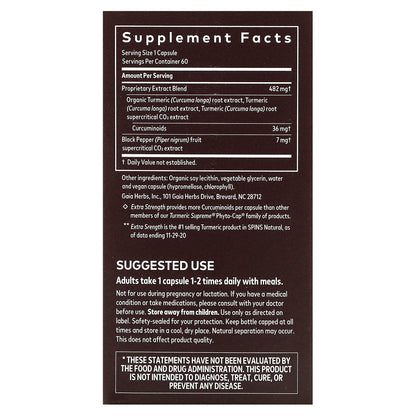 Gaia Herbs, Turmeric Supreme, 60 Vegan Liquid Phyto-Caps