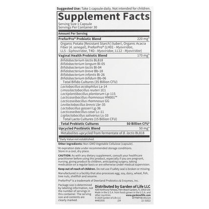 Garden of Life, Probiotics Women's pH, 50 Billion, 30 Vegetarian Capsules