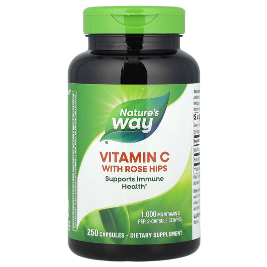 Nature's Way, Vitamin C with Rose Hips, 250 Capsules