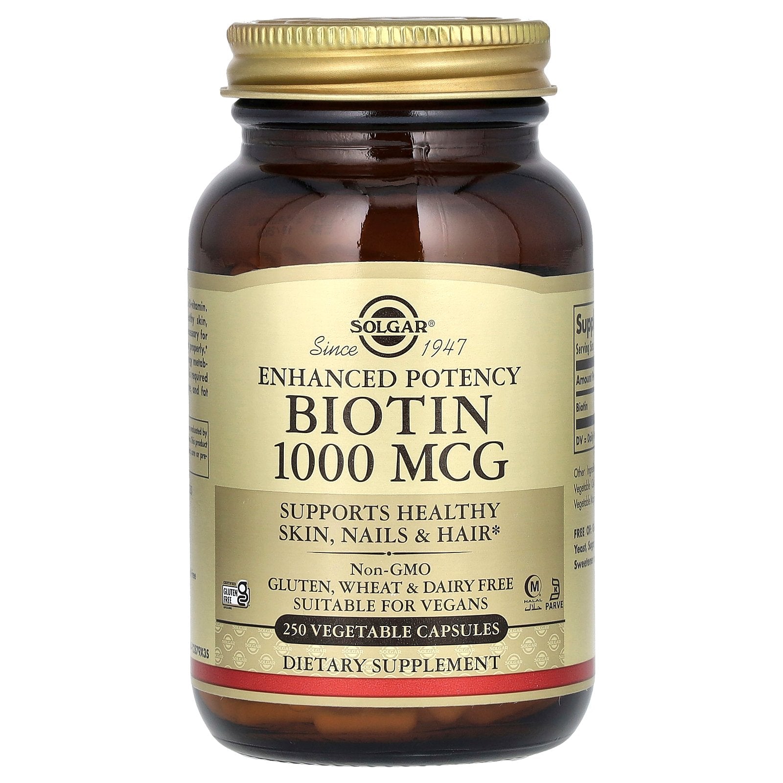 Solgar, Biotin, 1,000 mcg, 250 Vegetable Capsules