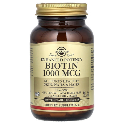 Solgar, Biotin, 1,000 mcg, 250 Vegetable Capsules