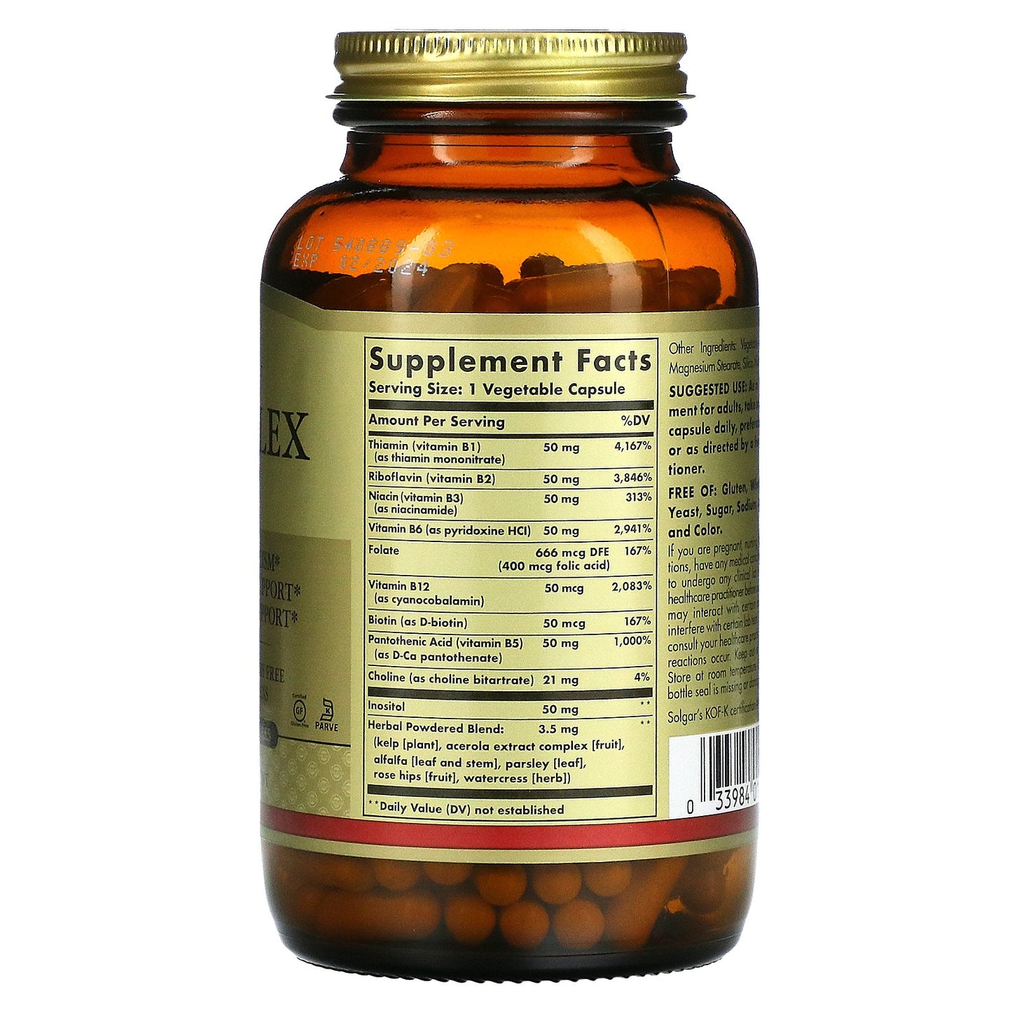 Solgar, B-Complex "50", 250 Vegetable Capsules