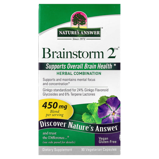 Nature's Answer, Brainstorm 2™, Herbal Combination, 90 Vegetarian Capsules
