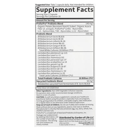 Garden of Life, Probiotics, 30 Mini Vegetarian Capsules