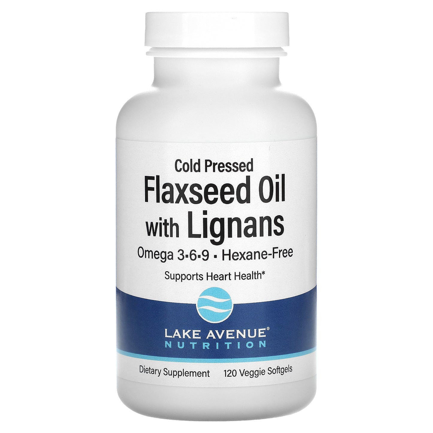 Lake Avenue Nutrition, Cold Pressed Flaxseed Oil with Lignans, 120 Veggie Softgels (1 g per Softgel)