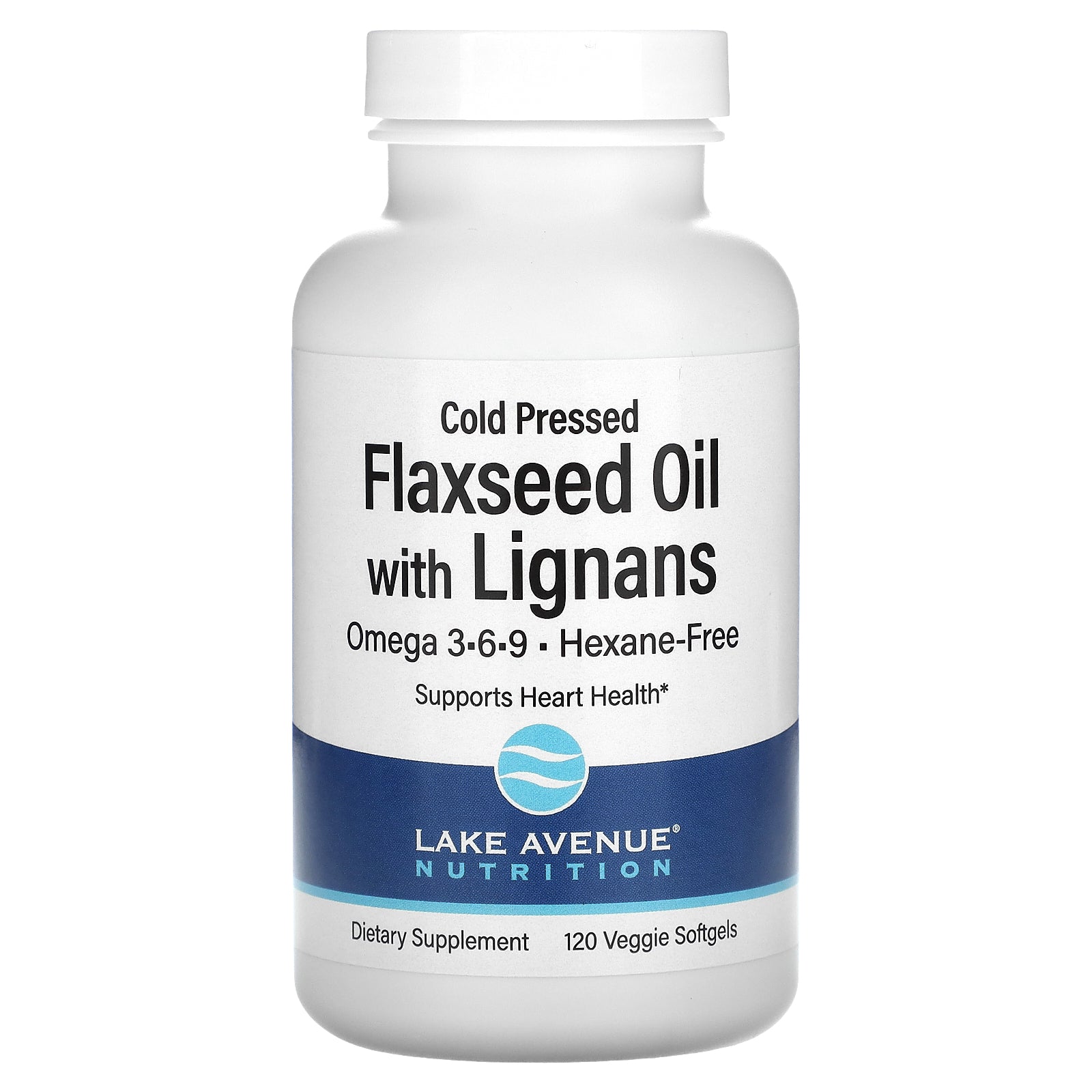 Lake Avenue Nutrition, Cold Pressed Flaxseed Oil with Lignans, 120 Veggie Softgels (1 g per Softgel)