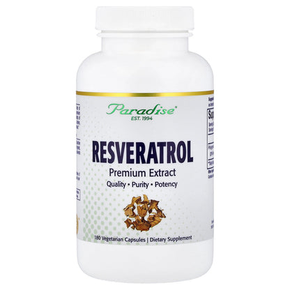 Paradise Herbs, Resveratrol Premium Extract, 180 Vegetarian Capsules (100 mg per Capsule)