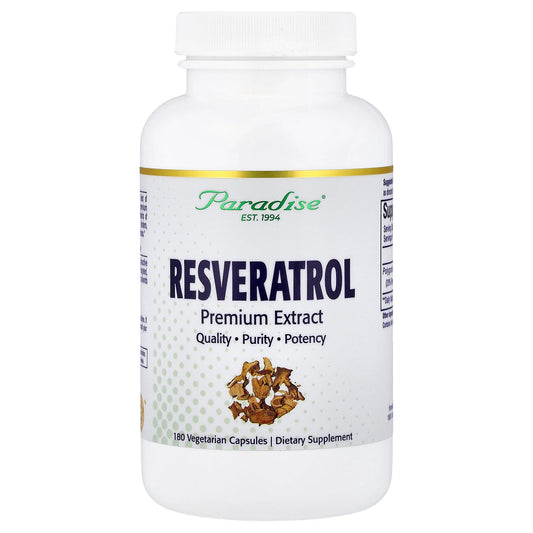 Paradise Herbs, Resveratrol Premium Extract, 180 Vegetarian Capsules (100 mg per Capsule)