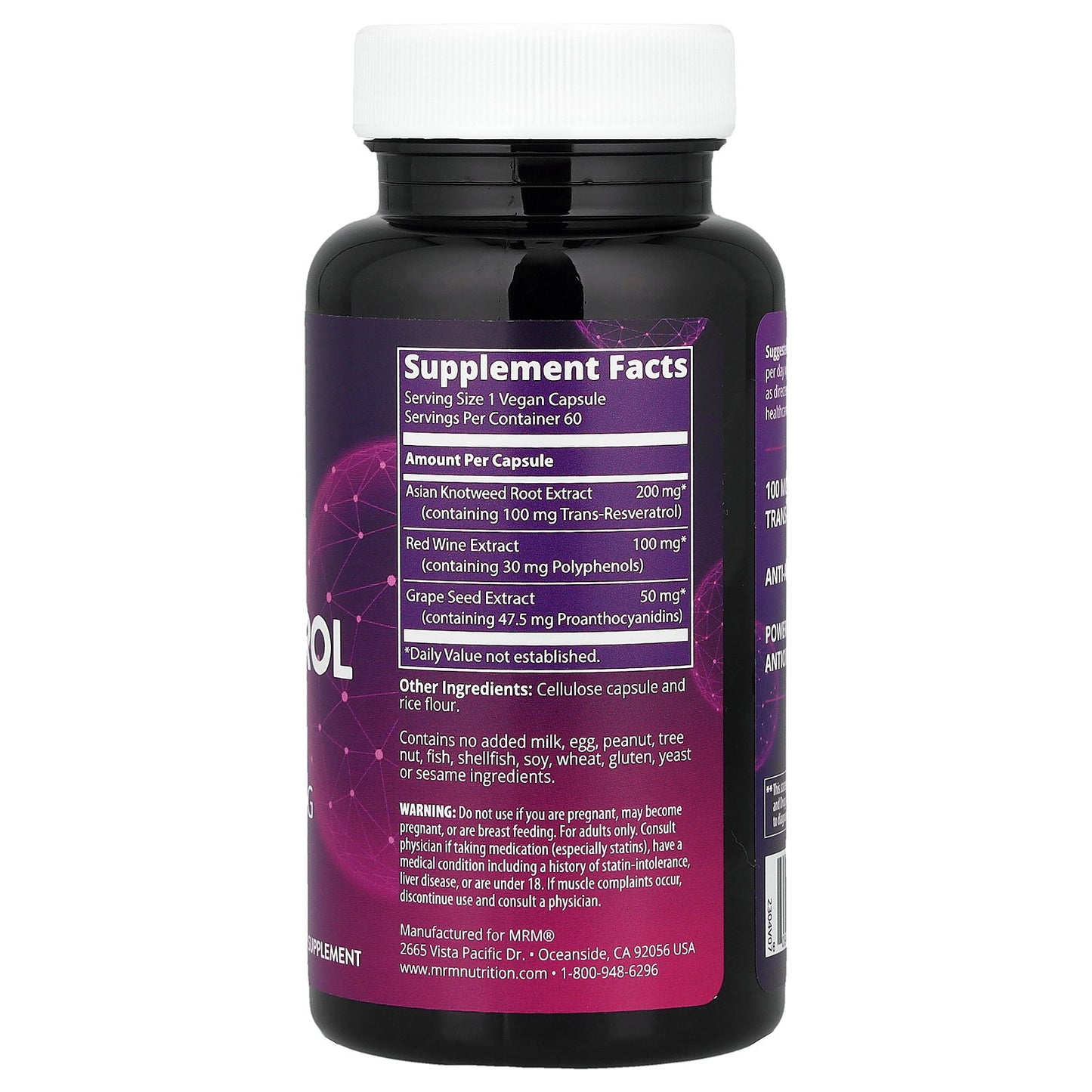MRM Nutrition, Resveratrol, 60 Vegan Capsules