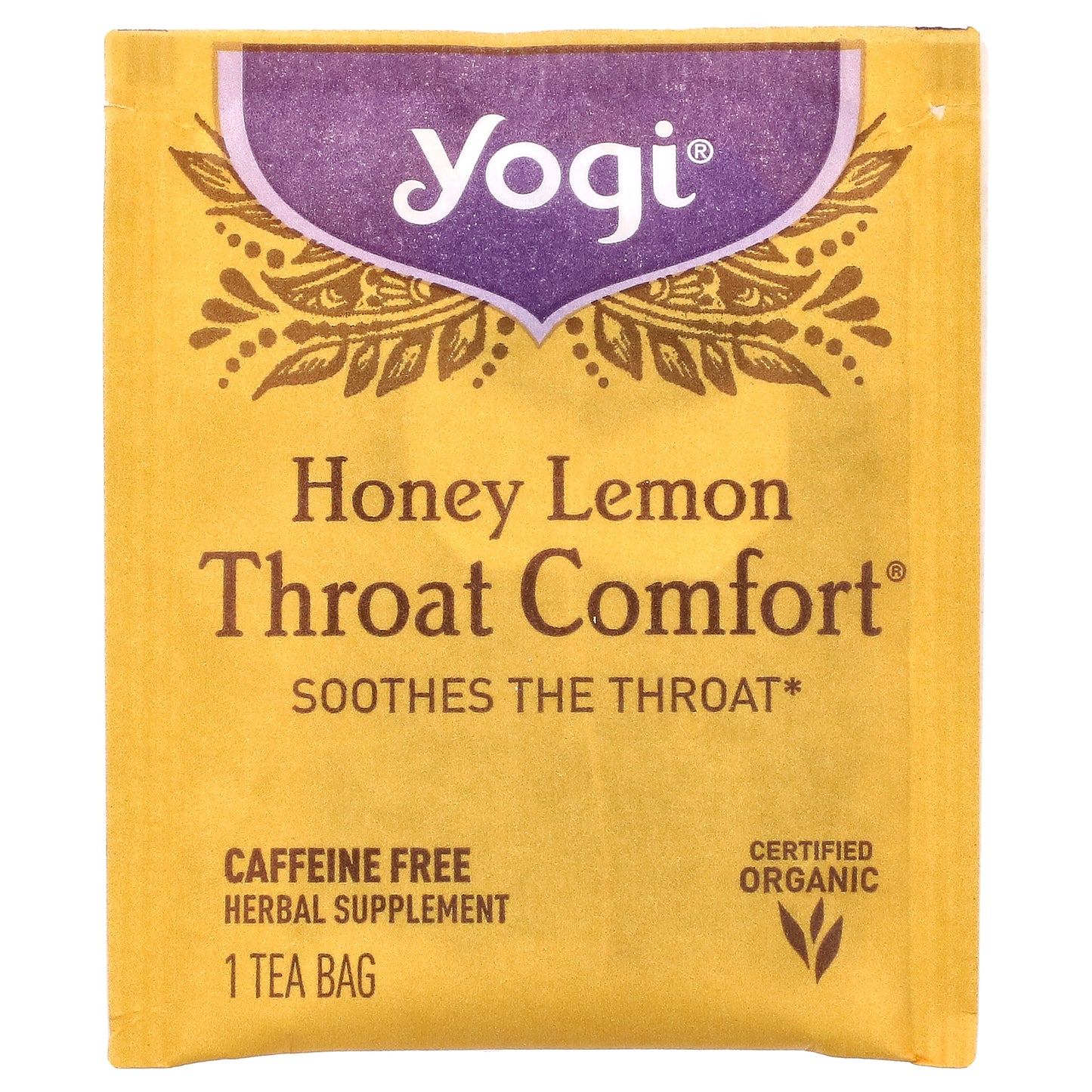 Yogi Tea, Throat Comfort®, Honey Lemon, Caffeine Free, 16 Tea Bags, 1.12 oz (32 g)