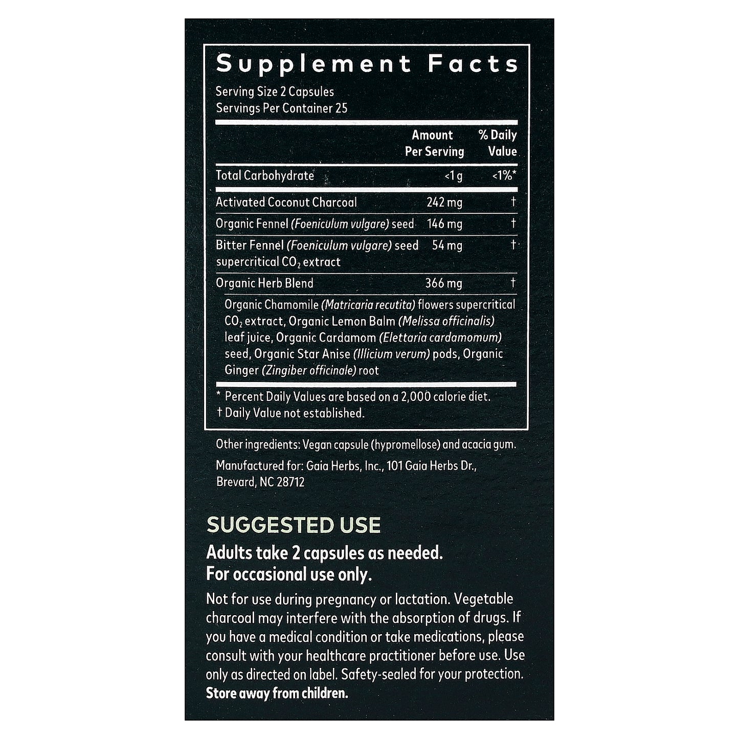 Gaia Herbs, Gas & Bloating™, 50 Vegan Capsules