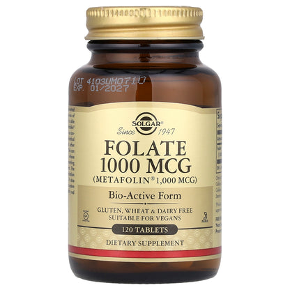 Solgar, Folate, 1,000 mcg, 120 Tablets