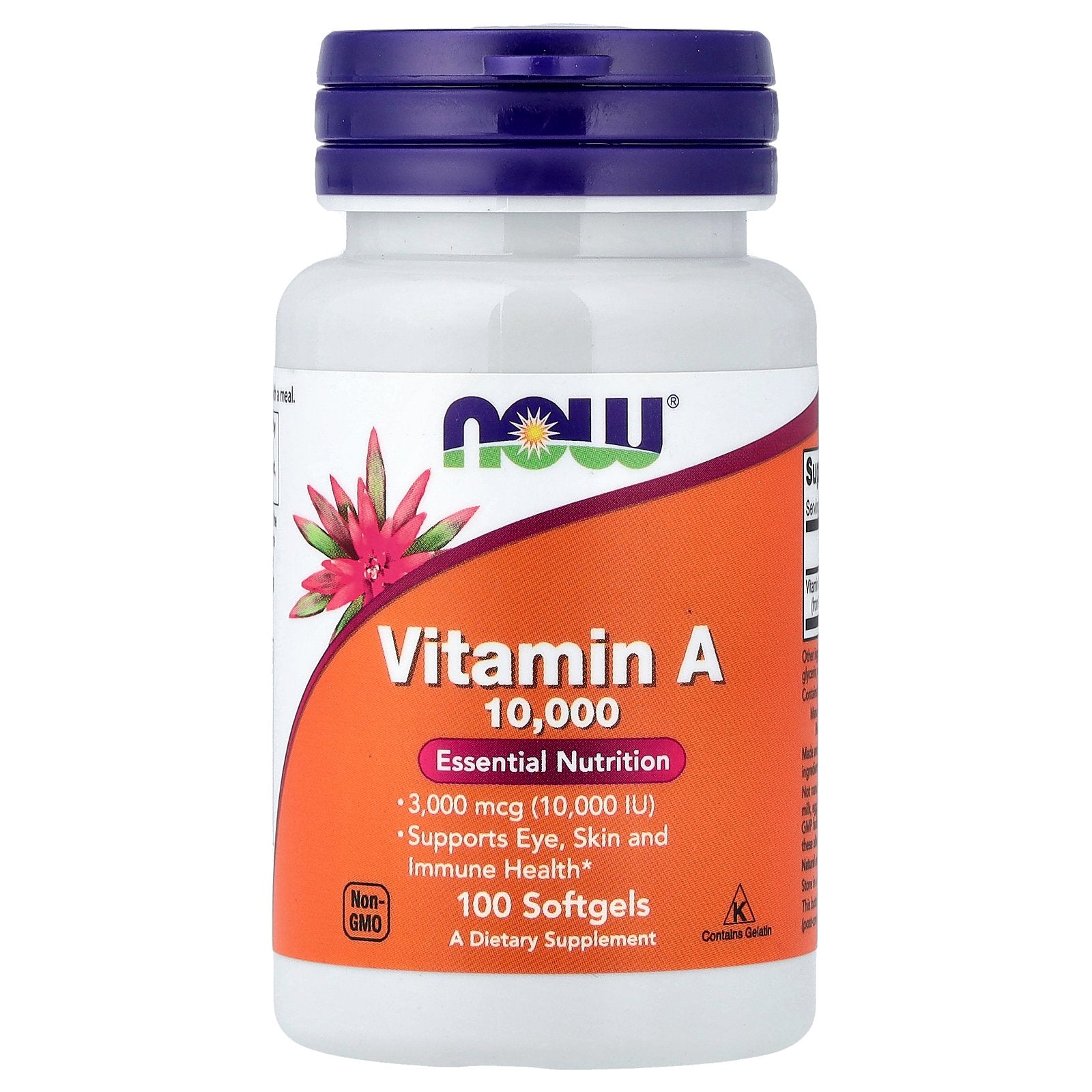 NOW Foods, Vitamin A, 3,000 mcg (10,000 IU), 100 Softgels
