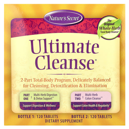 Nature's Secret, Ultimate Cleanse®, 2 Part Total-Body Program, 2 Bottles, 120 Tablets Each