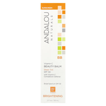 Andalou Naturals, Vitamin C BB Beauty Balm, SPF 30, Sheer Tint, 2 fl oz (58 ml)