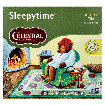 Celestial Seasonings, Herbal Tea, Sleepytime®, Caffeine Free, 40 Tea Bags, 2.1 oz (59 g)