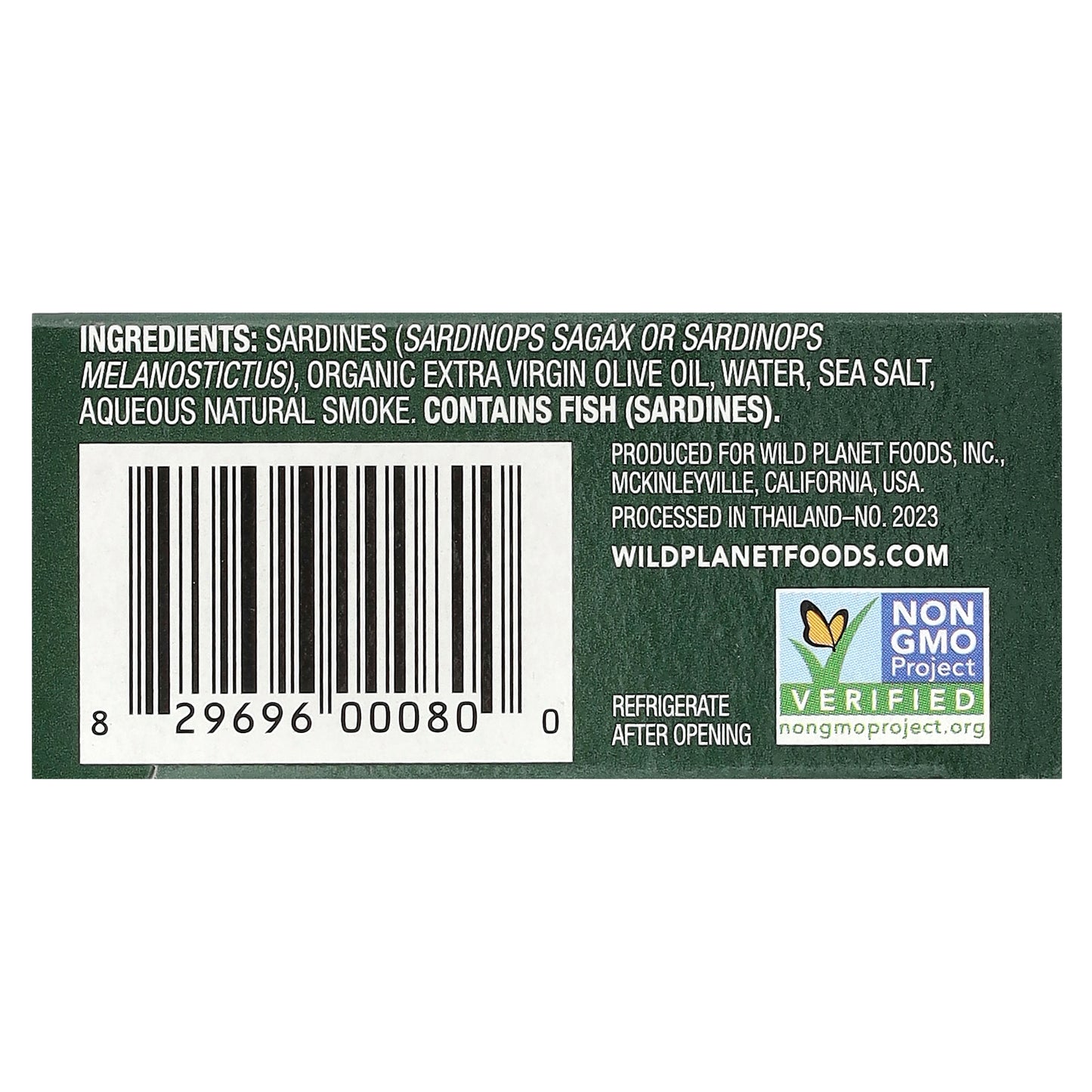 Wild Planet, Wild Sardines In Extra Virgin Olive Oil, Lightly Smoked, 4.4 oz (125 g)