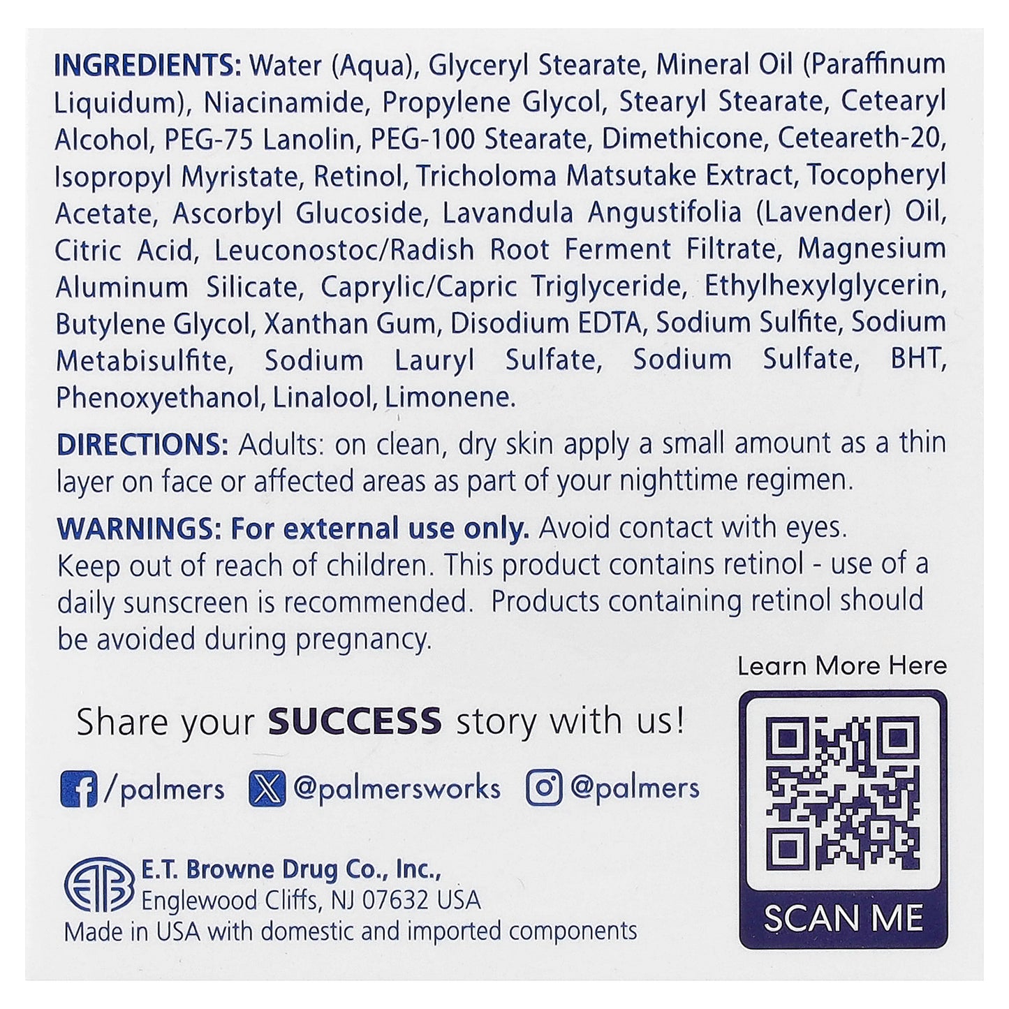 Palmer's, Skin Success® with Vitamin E, Anti-Dark Spot® Fade Cream, Night, 2.7 oz (75 g)