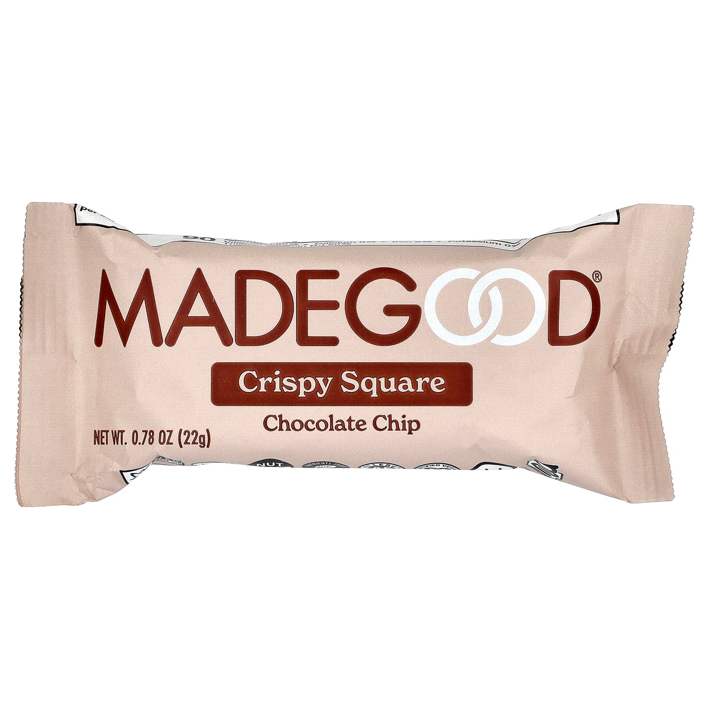 MadeGood, Crispy Squares, Chocolate Chip, 6 Bars, 0.78 oz (22 g) Each