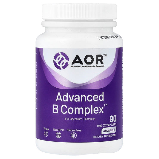 Advanced Orthomolecular Research AOR, Advanced B Complex™, 90 Capsules