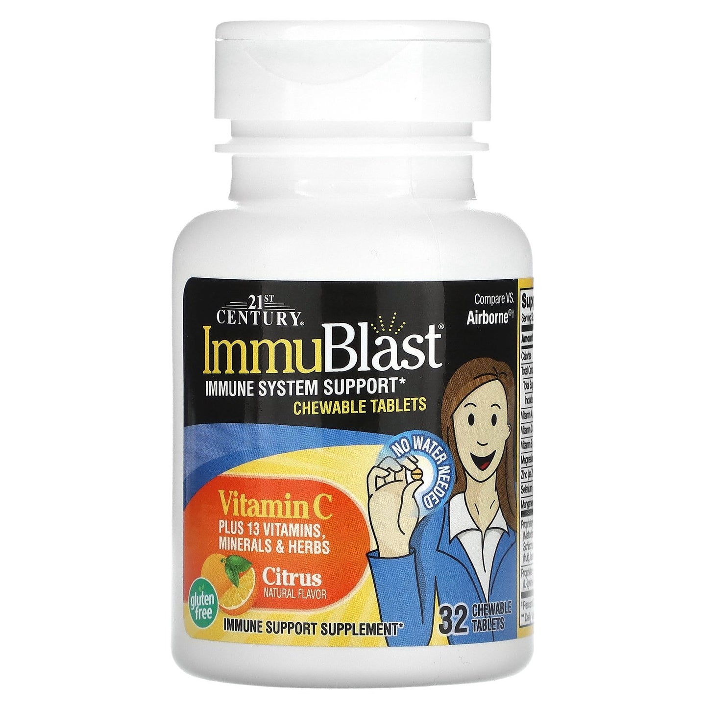 21st Century, ImmuBlast, Vitamin C, Citrus, 32 Chewable Tablets