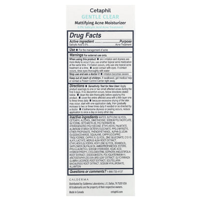 Cetaphil, Gentle Clear, Mattifying Acne Moisturizer , 3 fl oz (89 ml)