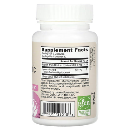Jarrow Formulas, Vegan Hyaluronic Acid, 60 Veggie Capsules