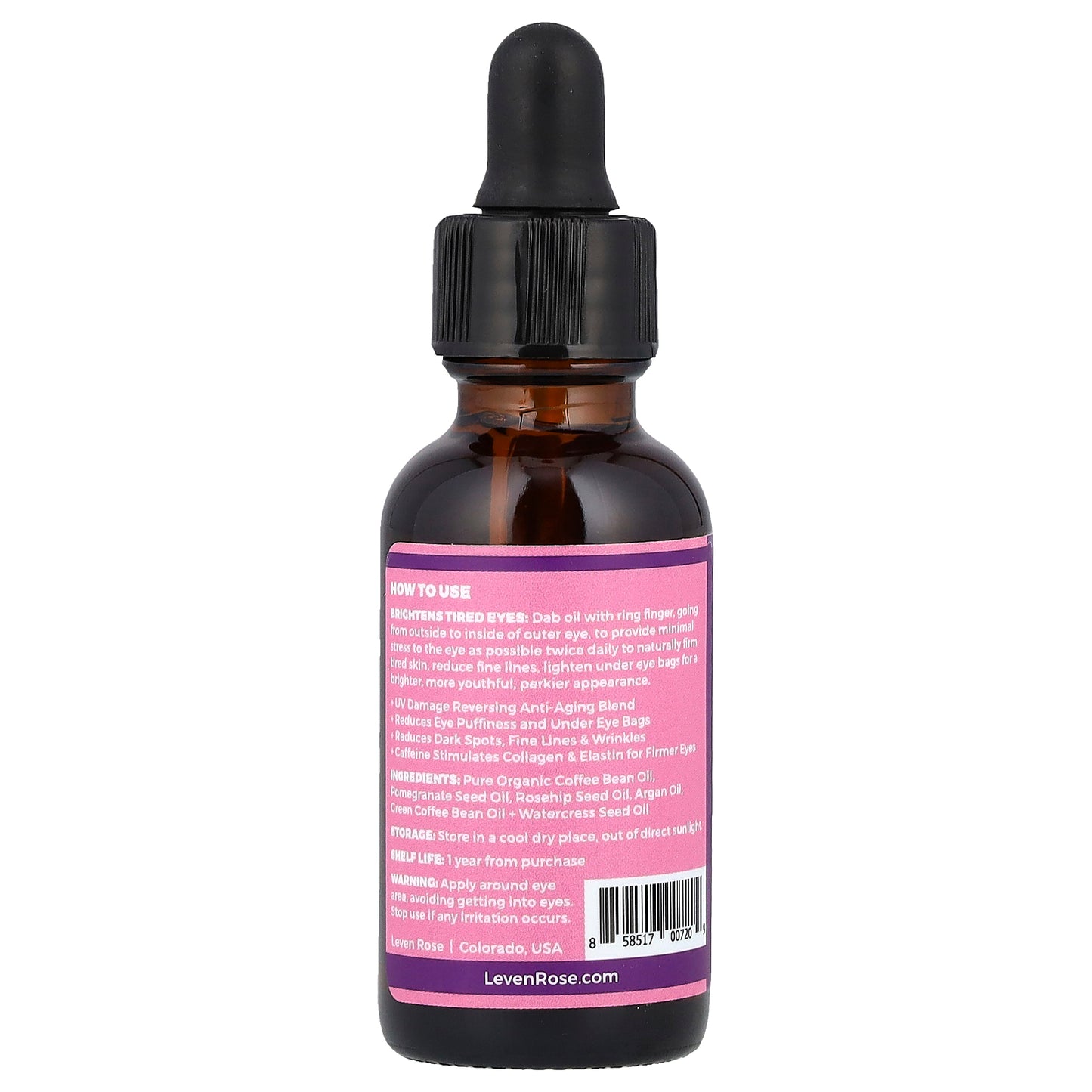 Leven Rose, Coffee Eye Lift Serum, 1 fl oz (30 ml)