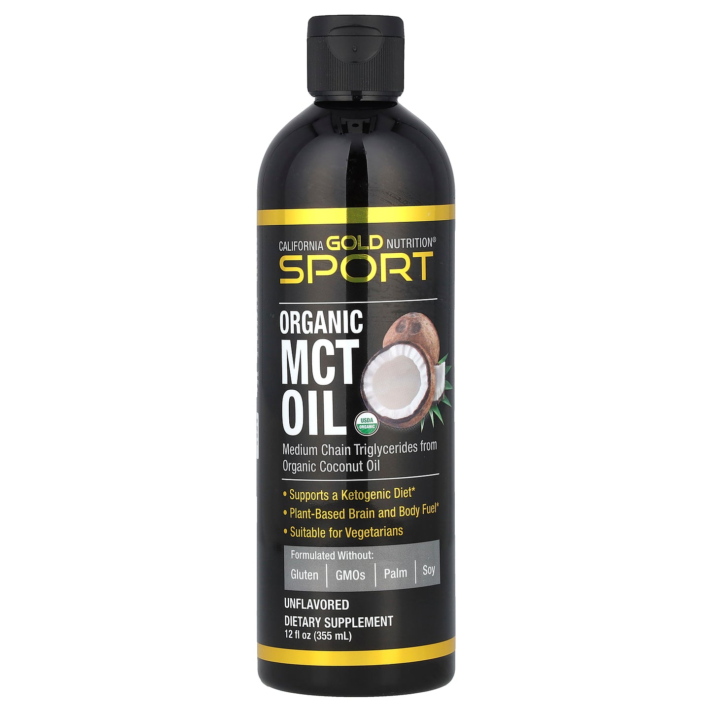 California Gold Nutrition, Sport, Organic MCT Oil, Unflavored, 12 fl oz (355 ml)