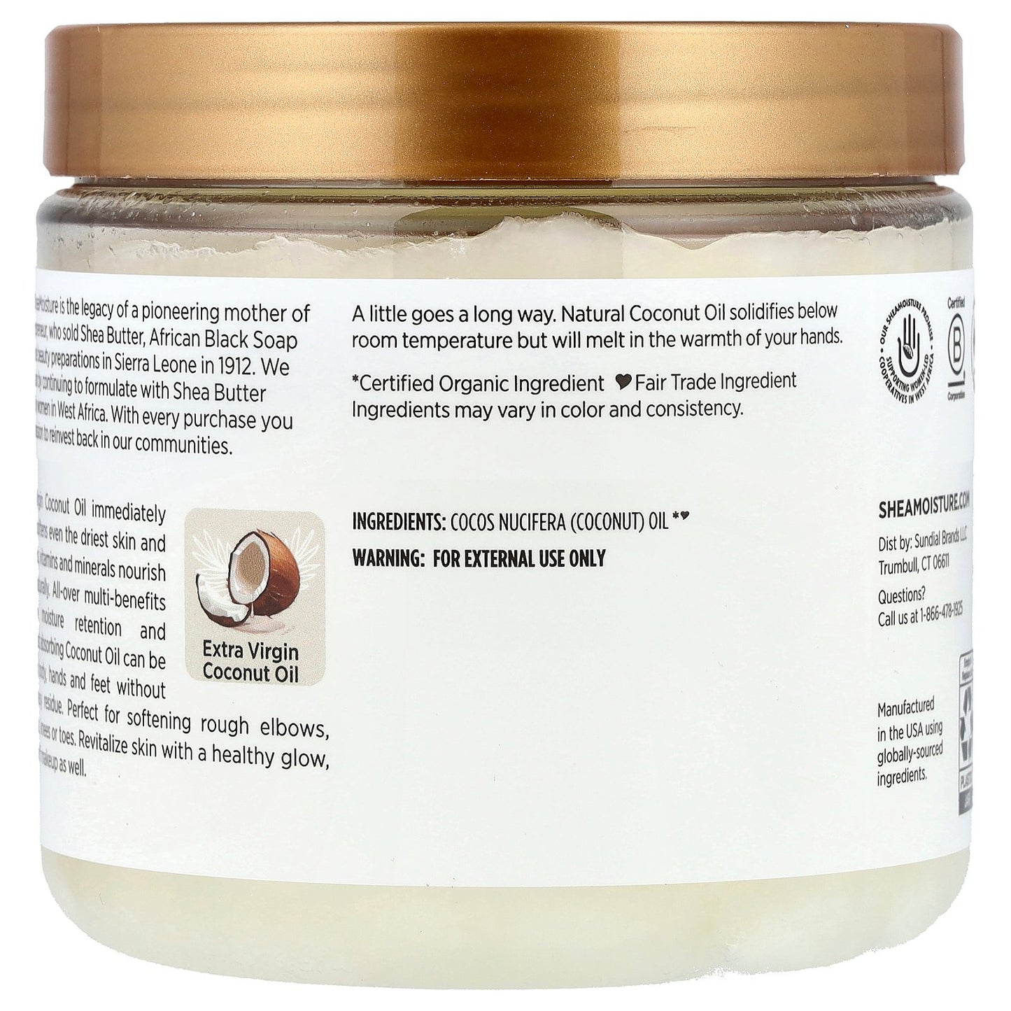 SheaMoisture, 100% Virgin Coconut Oil, 14.5 oz (411 g)