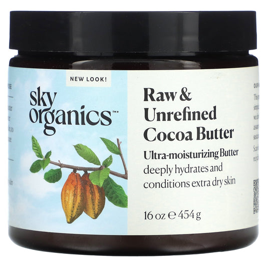 Sky Organics, Raw & Unrefined Cocoa Butter, 16 oz (454 g)