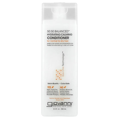 Giovanni, 50:50 Balanced™, Hydrating-Calming Conditioner, For Normal to Dry Hair, 8.5 fl oz (250 ml)