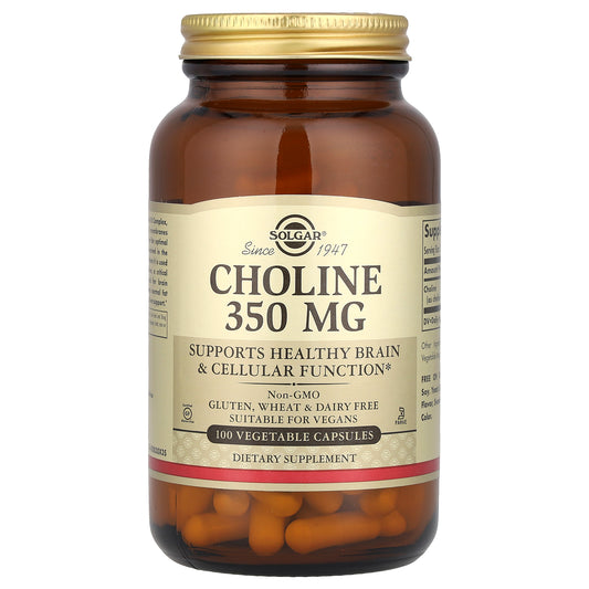 Solgar, Choline, 350 mg, 100 Vegetable Capsule