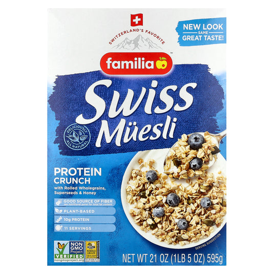 Familia, Swiss Muesli, Protein Crunch with Rolled Wholegrains, Superseeds & Honey, 21 oz (595 g)