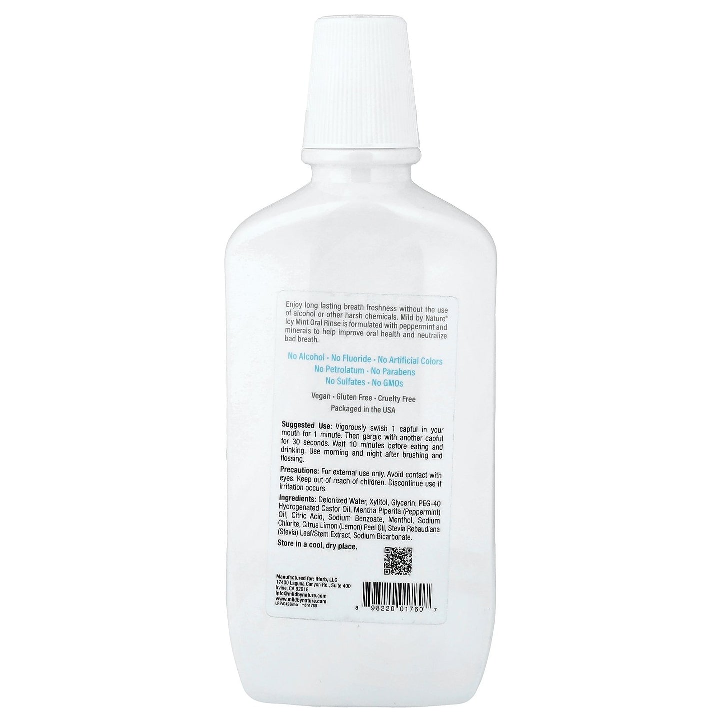 Mild By Nature, Fresh Breath Oral Rinse, No Alcohol, Icy Mint, 16 fl oz (473 ml)