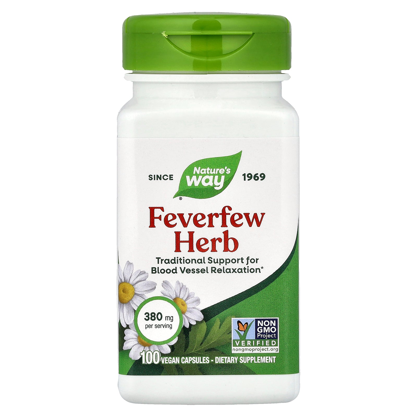 Nature's Way, Feverfew Herb, 380 mg, 100 Vegan Capsules
