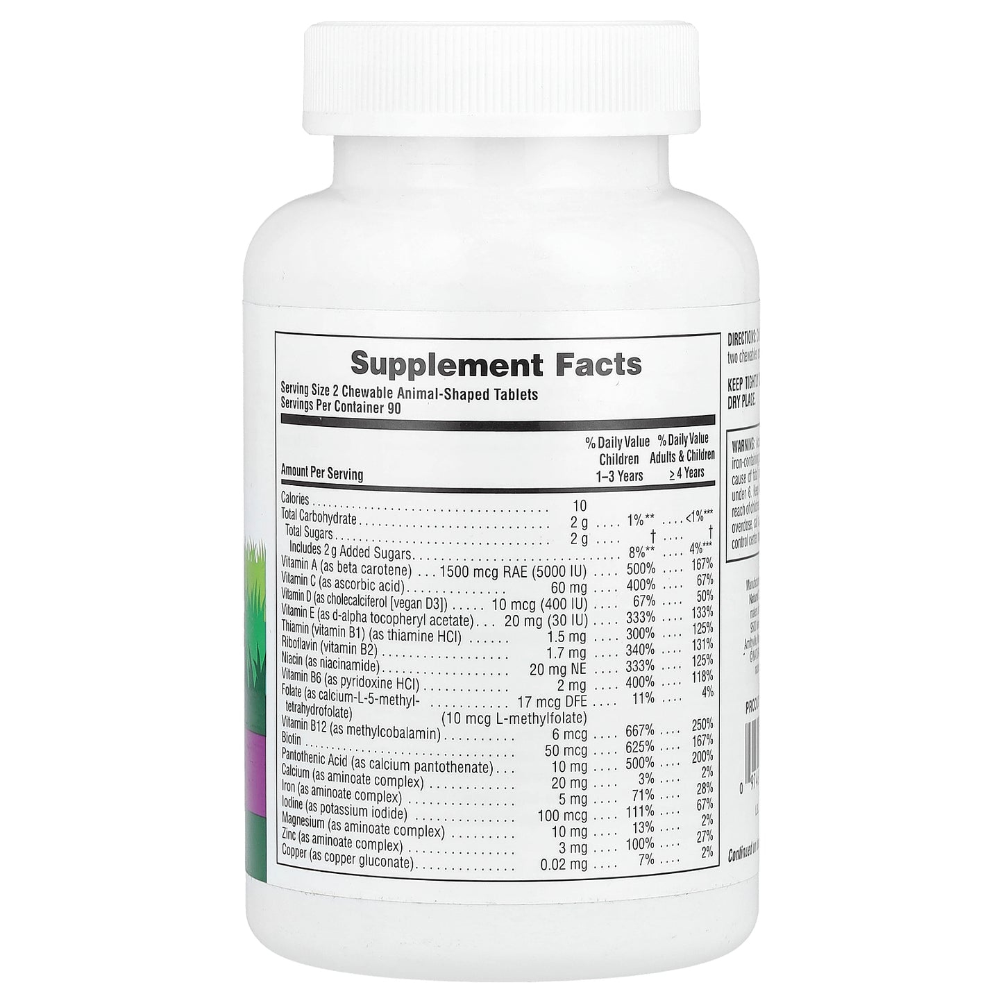 NaturesPlus, Animal Parade®, Children's Chewable Multivitamin, Grape, 180 Animal-Shaped Tablets