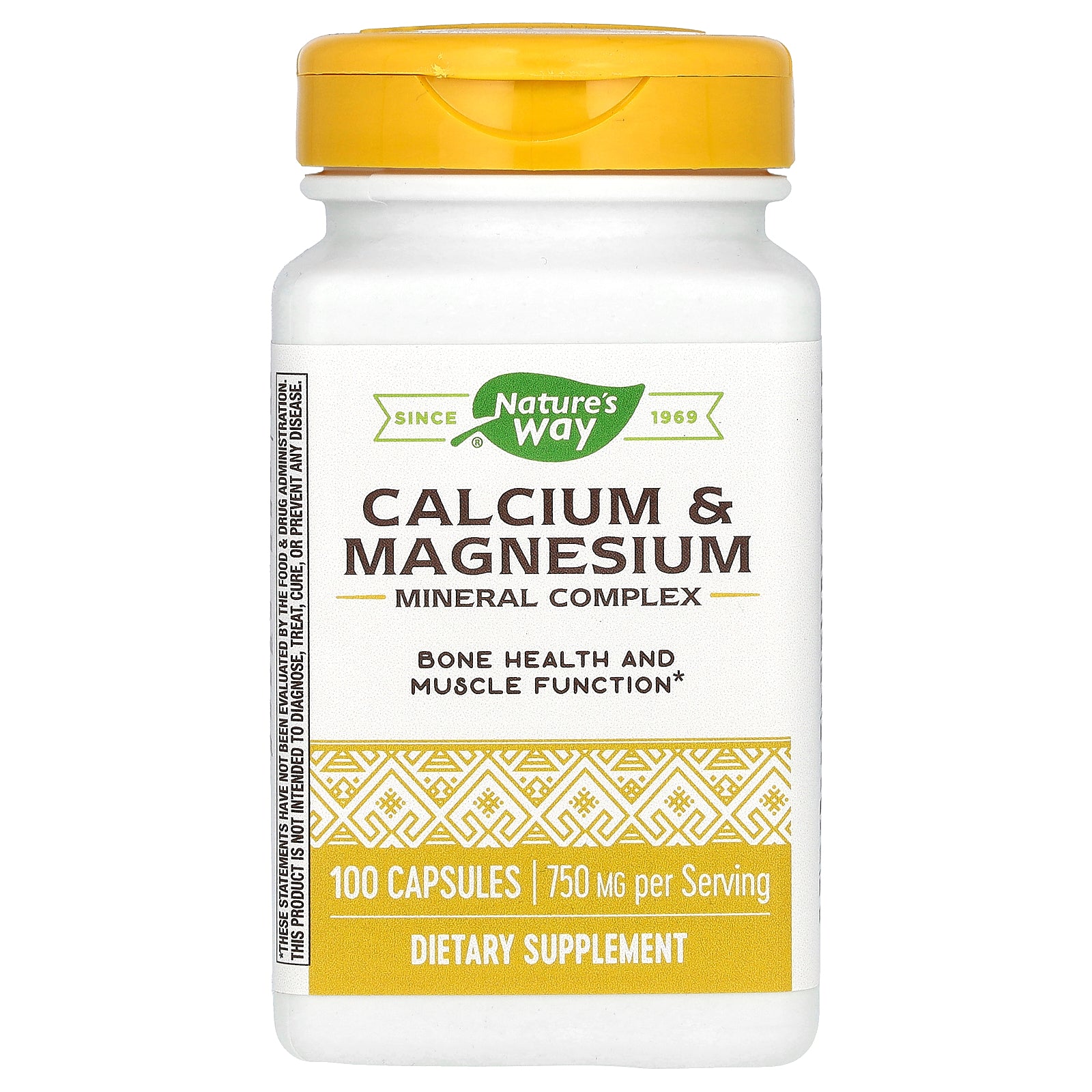 Nature's Way, Calcium & Magnesium Mineral Complex, 750 mg, 100 Capsules (250 mg per Capsule)