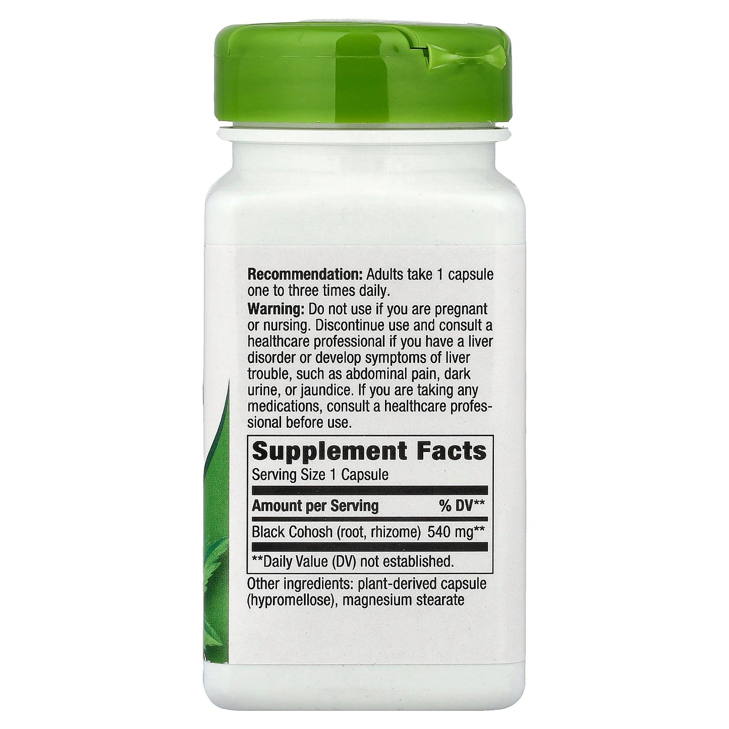 Nature's Way, Black Cohosh Root, 540 mg, 100 Vegan Capsules