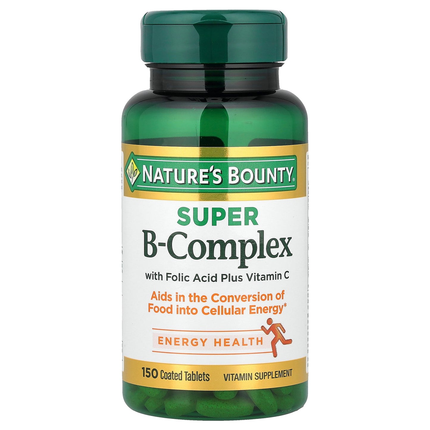 Nature's Bounty, Super B-Complex with Folic Acid Plus Vitamin C, 150 Coated Tablets