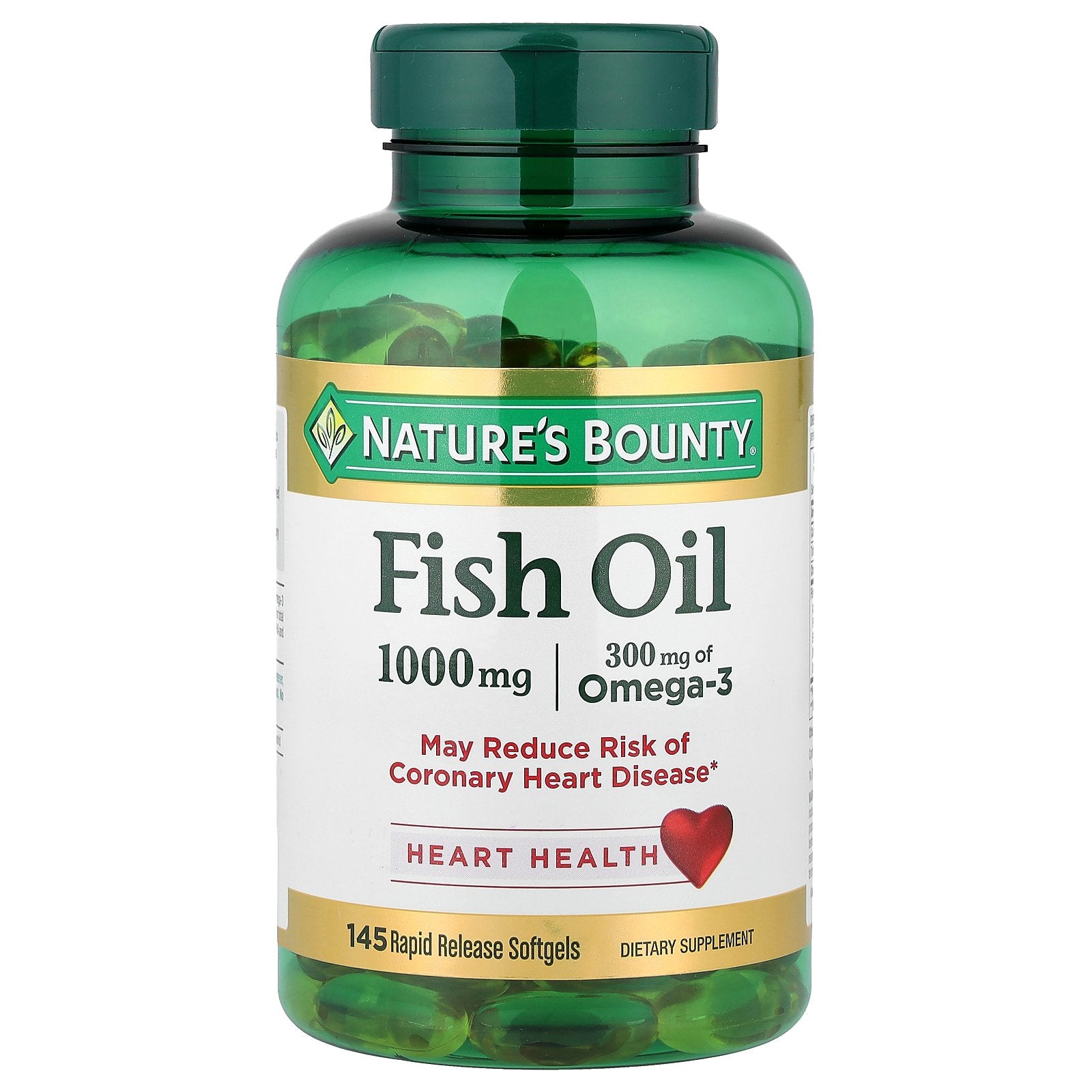 Nature's Bounty, Fish Oil, 1,000 mg, 145 Rapid Release Softgels