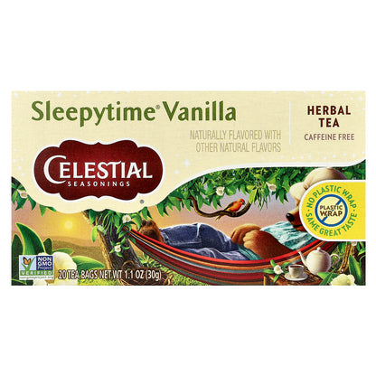 Celestial Seasonings, Herbal Tea, Sleepytime® Vanilla, Caffeine Free, 20 Tea Bags, 1.1 oz (30 g)