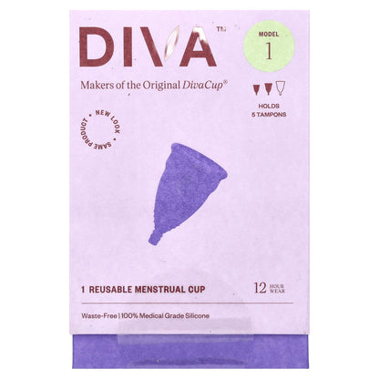 Diva International, DivaCup, Model 1, 1 Reusable Menstrual Cup