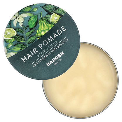 Badger, Hair Pomade, For All Hair, Vanilla & Bergamot, 2 oz (56 g)
