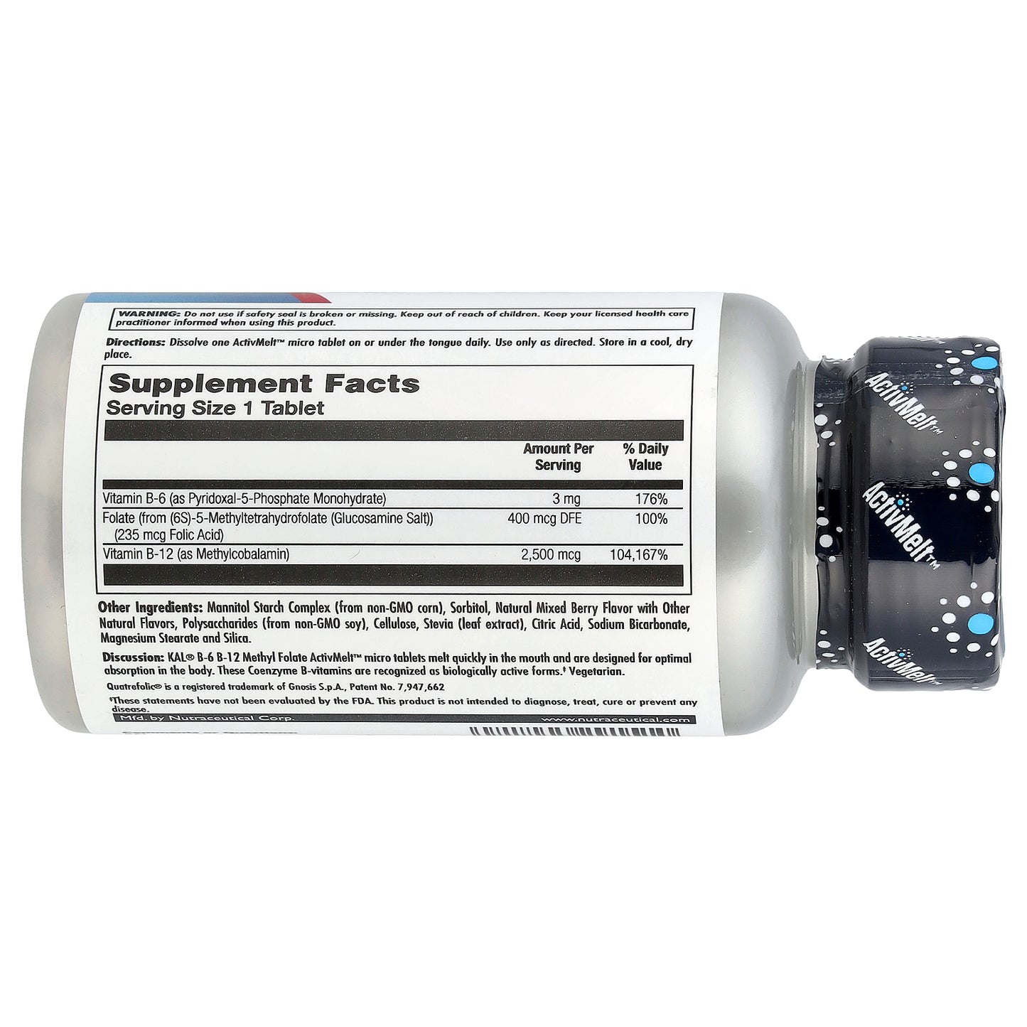 KAL, B-6 B-12 Methyl Folate, Mixed Berry, 60 Micro Tablets