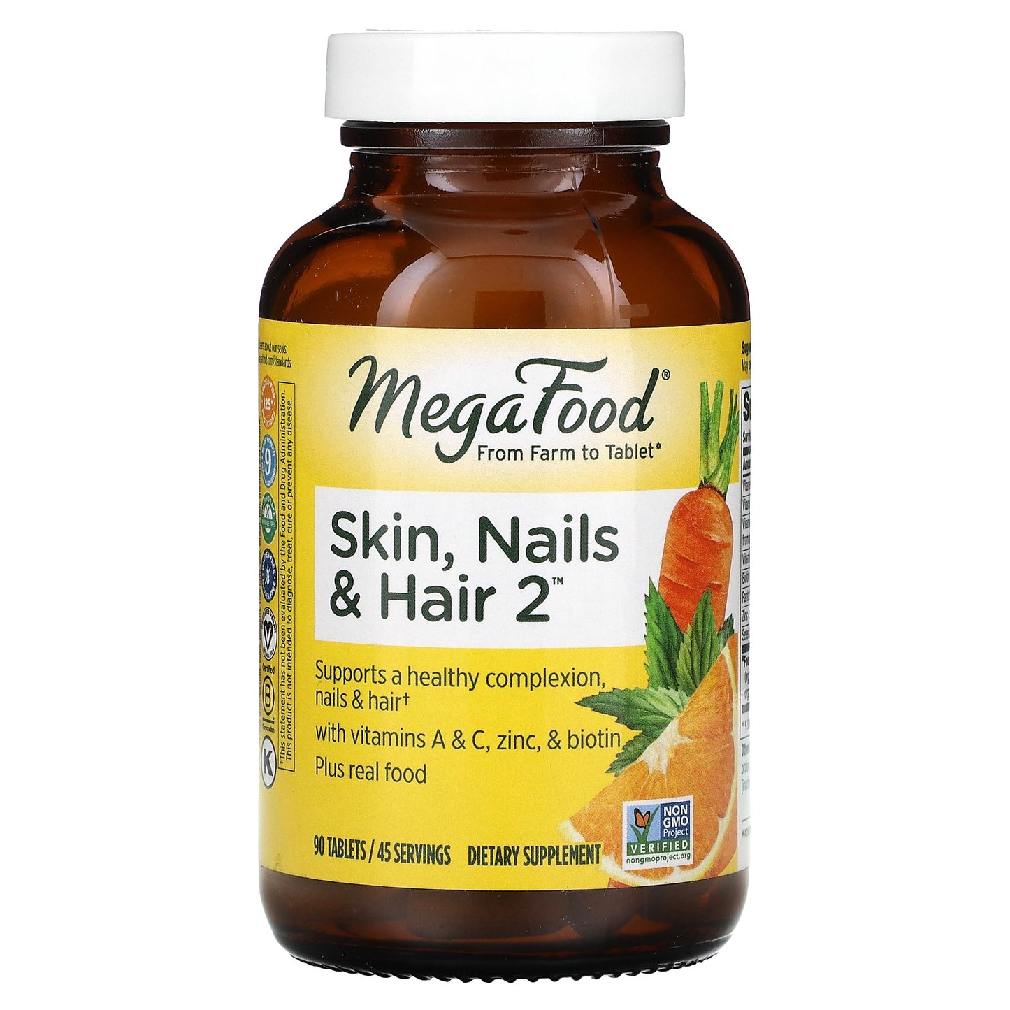 MegaFood, Skin, Nails & Hair 2, 90 Tablets