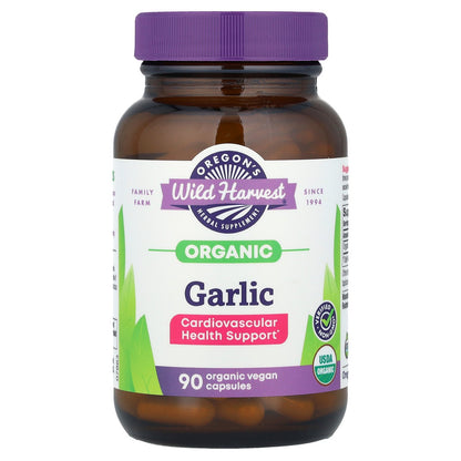 Oregon's Wild Harvest, Organic Garlic, 90 Organic Vegan Capsules (525 mg per Capsule)