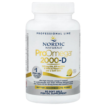Nordic Naturals, ProOmega® 2000-D, Lemon, 60 Soft Gels