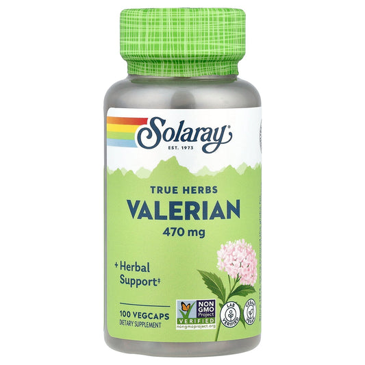 Solaray, True Herbs, Valerian, 470 mg, 100 VegCaps